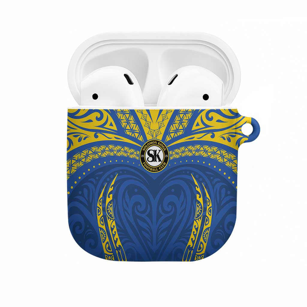 Oceania Football Solomon Kings AirPods Case Polynesian Tribal Pattern LT9 Blue - Polynesian Pride