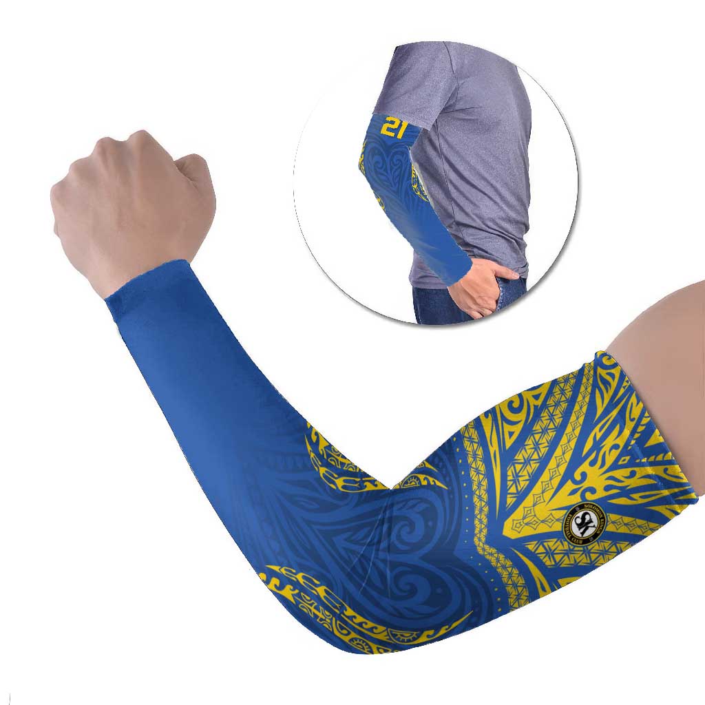 Custom Oceania Football Solomon Kings Arm Sleeves Polynesian Tribal Pattern