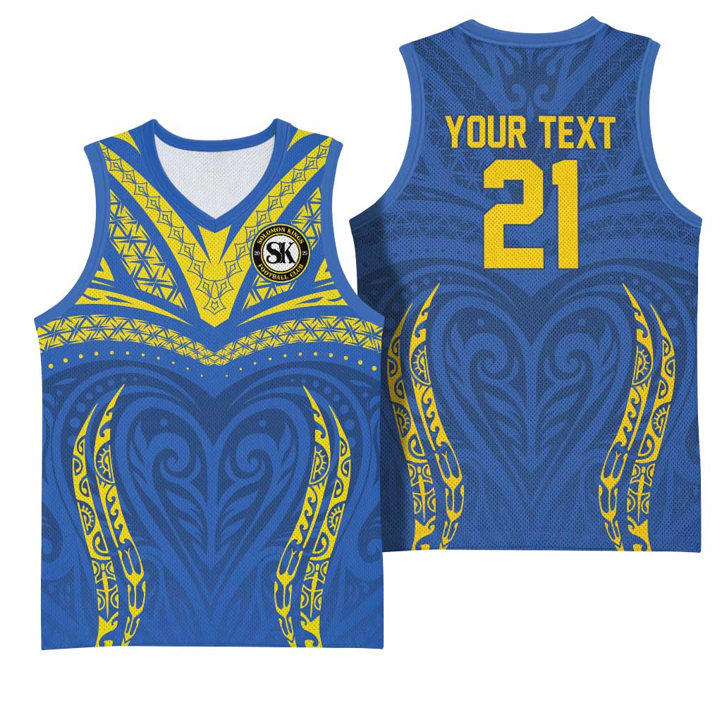 Custom Oceania Football Solomon Kings Basketball Jersey Polynesian Tribal Pattern LT9 - Polynesian Pride