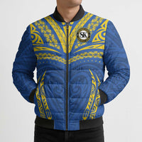 Custom Oceania Football Solomon Kings Bomber Puffer Jacket Polynesian Tribal Pattern