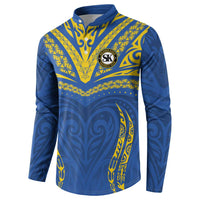 Custom Oceania Football Solomon Kings Button Sweatshirt Polynesian Tribal Pattern LT9 - Polynesian Pride