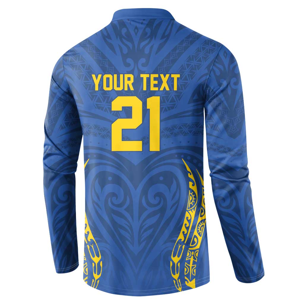 Custom Oceania Football Solomon Kings Button Sweatshirt Polynesian Tribal Pattern LT9 - Polynesian Pride