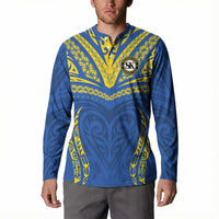 Custom Oceania Football Solomon Kings Button Sweatshirt Polynesian Tribal Pattern LT9 - Polynesian Pride