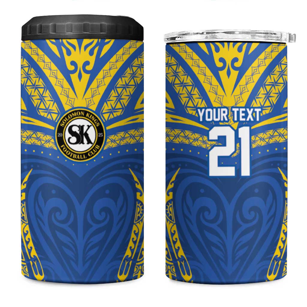 Custom Oceania Football Solomon Kings 4 in 1 Can Cooler Tumbler Polynesian Tribal Pattern LT9 One Size: 16 oz Blue - Polynesian Pride