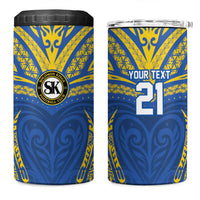 Custom Oceania Football Solomon Kings 4 in 1 Can Cooler Tumbler Polynesian Tribal Pattern LT9 One Size: 16 oz Blue - Polynesian Pride