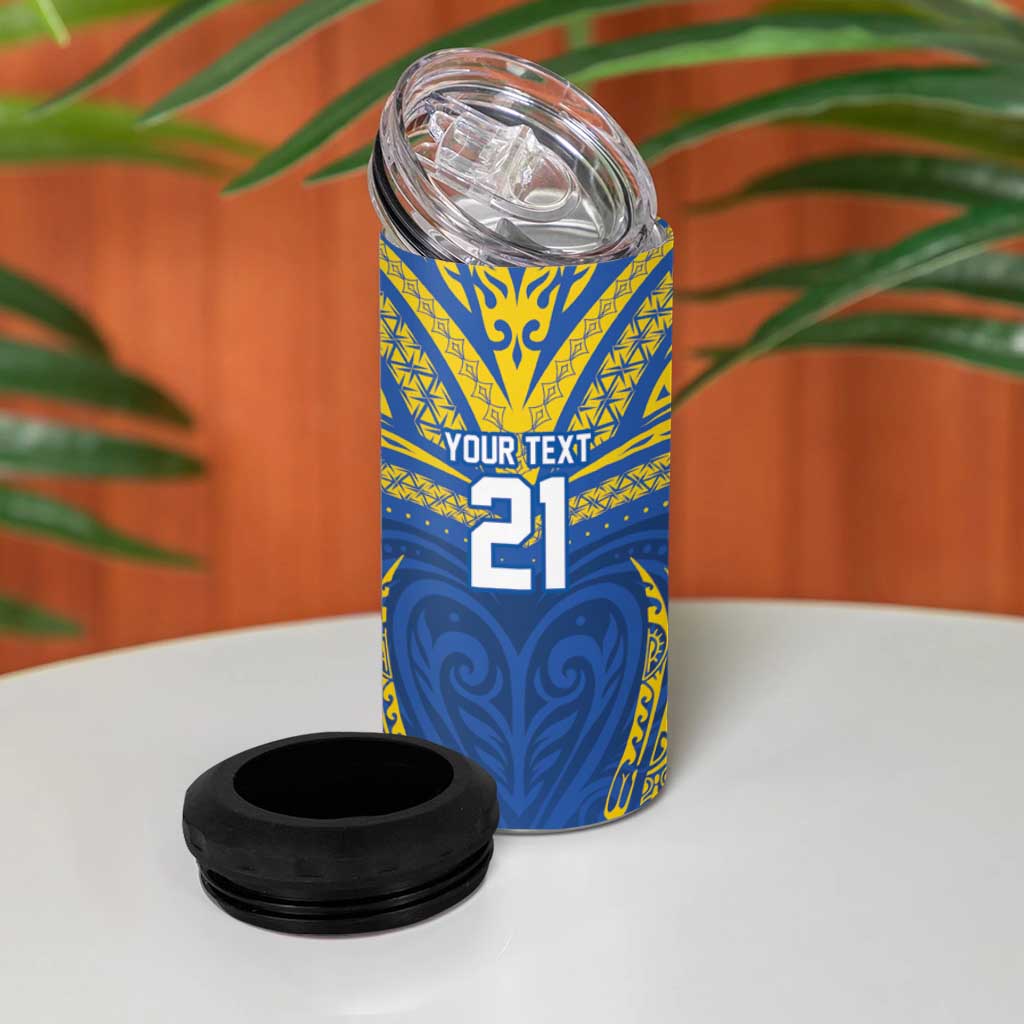 Custom Oceania Football Solomon Kings 4 in 1 Can Cooler Tumbler Polynesian Tribal Pattern LT9 - Polynesian Pride