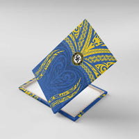 Oceania Football Solomon Kings Canvas Wall Art Polynesian Tribal Pattern LT9 With Frame Blue - Polynesian Pride