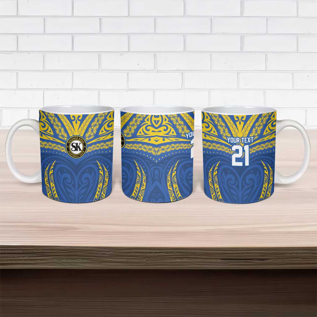 Custom Oceania Football Solomon Kings Ceramic Mug Polynesian Tribal Pattern