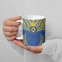 Custom Oceania Football Solomon Kings Ceramic Mug Polynesian Tribal Pattern