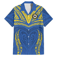 Custom Oceania Football Solomon Kings Family Matching Long Sleeve Bodycon Dress and Hawaiian Shirt Polynesian Tribal Pattern