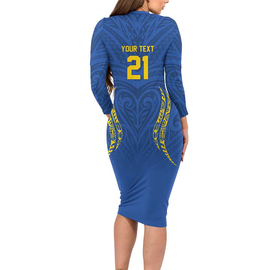 Custom Oceania Football Solomon Kings Family Matching Long Sleeve Bodycon Dress and Hawaiian Shirt Polynesian Tribal Pattern