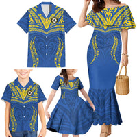 Custom Oceania Football Solomon Kings Family Matching Mermaid Dress and Hawaiian Shirt Polynesian Tribal Pattern