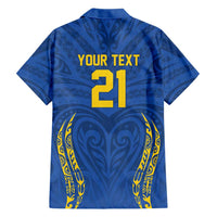 Custom Oceania Football Solomon Kings Family Matching Off The Shoulder Long Sleeve Dress and Hawaiian Shirt Polynesian Tribal Pattern