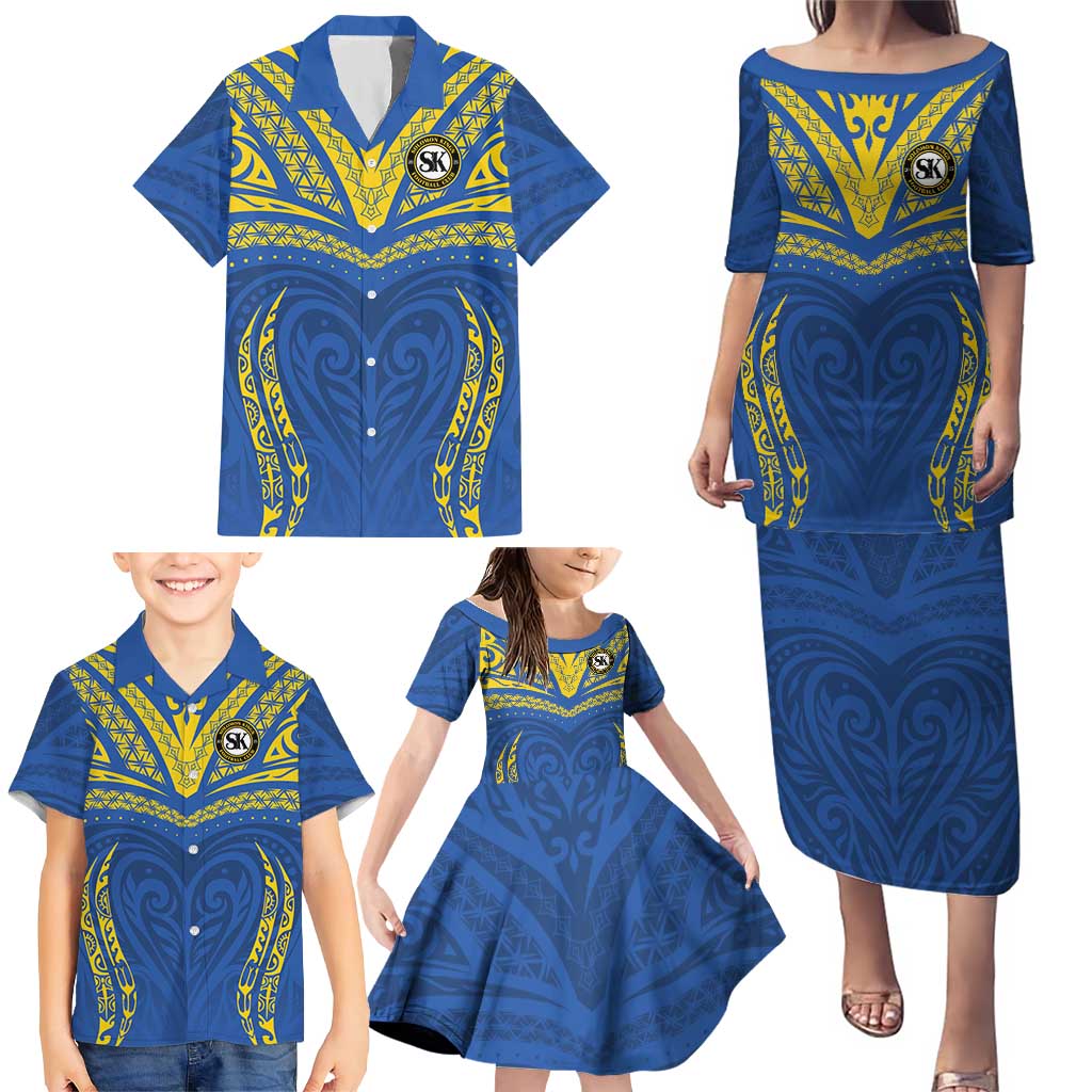 Custom Oceania Football Solomon Kings Family Matching Puletasi and Hawaiian Shirt Polynesian Tribal Pattern LT9 - Polynesian Pride