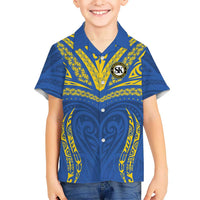 Custom Oceania Football Solomon Kings Family Matching Short Sleeve Bodycon Dress and Hawaiian Shirt Polynesian Tribal Pattern