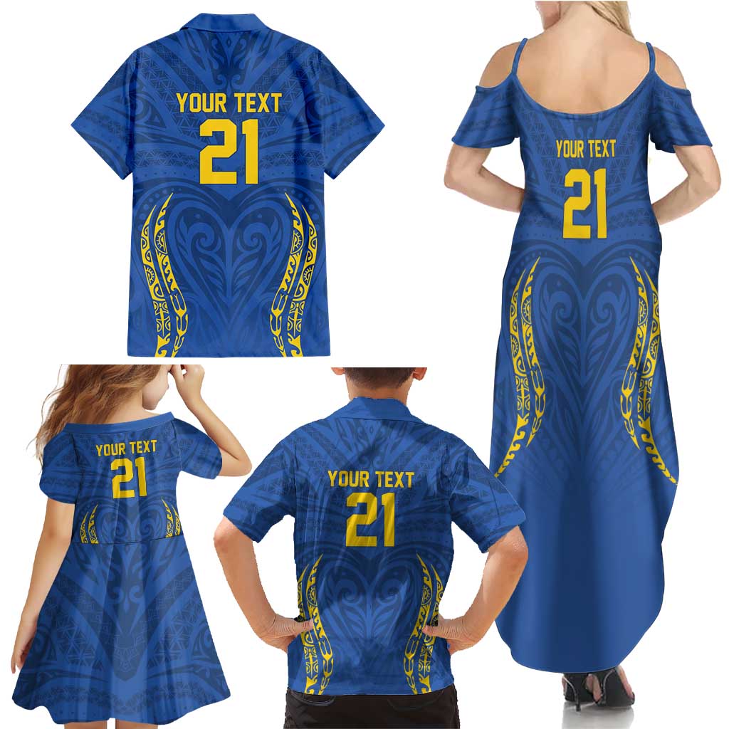 Custom Oceania Football Solomon Kings Family Matching Summer Maxi Dress and Hawaiian Shirt Polynesian Tribal Pattern