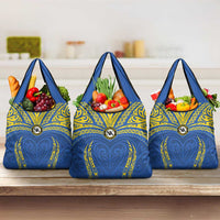 Oceania Football Solomon Kings Grocery Bag Polynesian Tribal Pattern LT9 3-pack One Size Blue - Polynesian Pride