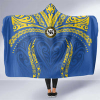 Oceania Football Solomon Kings Hooded Blanket Polynesian Tribal Pattern LT9 One Size Blue - Polynesian Pride