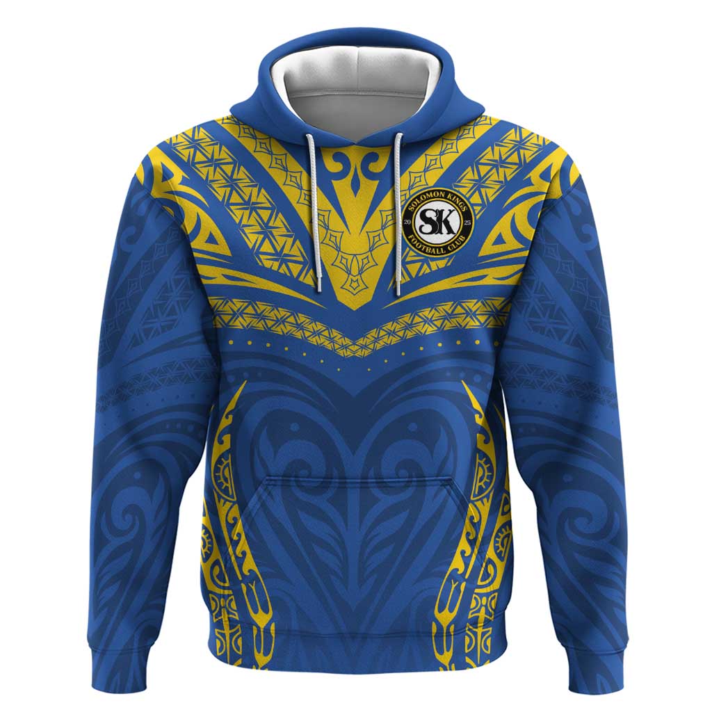 Custom Oceania Football Solomon Kings Hoodie Polynesian Tribal Pattern LT9 Pullover Hoodie Blue - Polynesian Pride