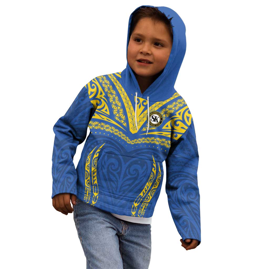 Custom Oceania Football Solomon Kings Kid Hoodie Polynesian Tribal Pattern LT9 - Polynesian Pride