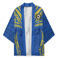 Custom Oceania Football Solomon Kings Kimono Polynesian Tribal Pattern LT9 Unisex Blue - Polynesian Pride