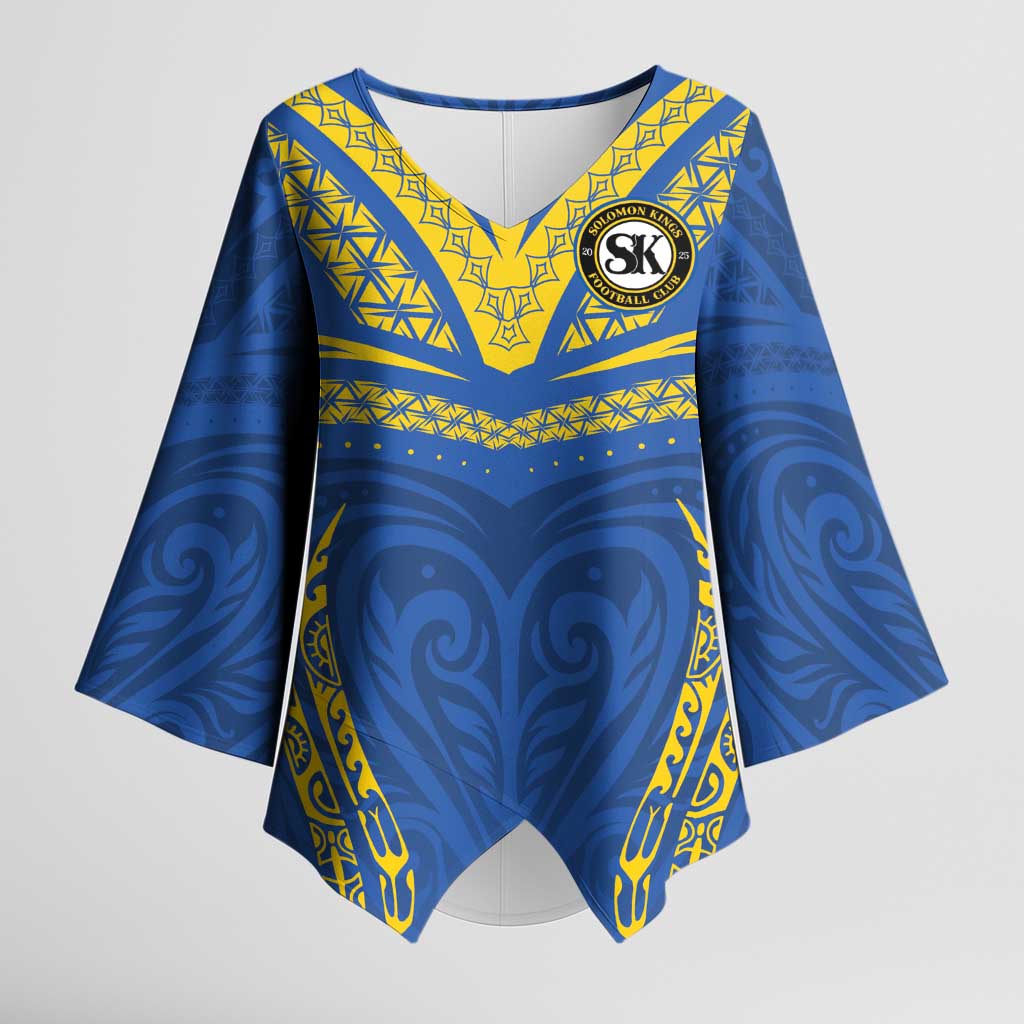 Custom Oceania Football Solomon Kings Kimono Sleeve Blouse Polynesian Tribal Pattern
