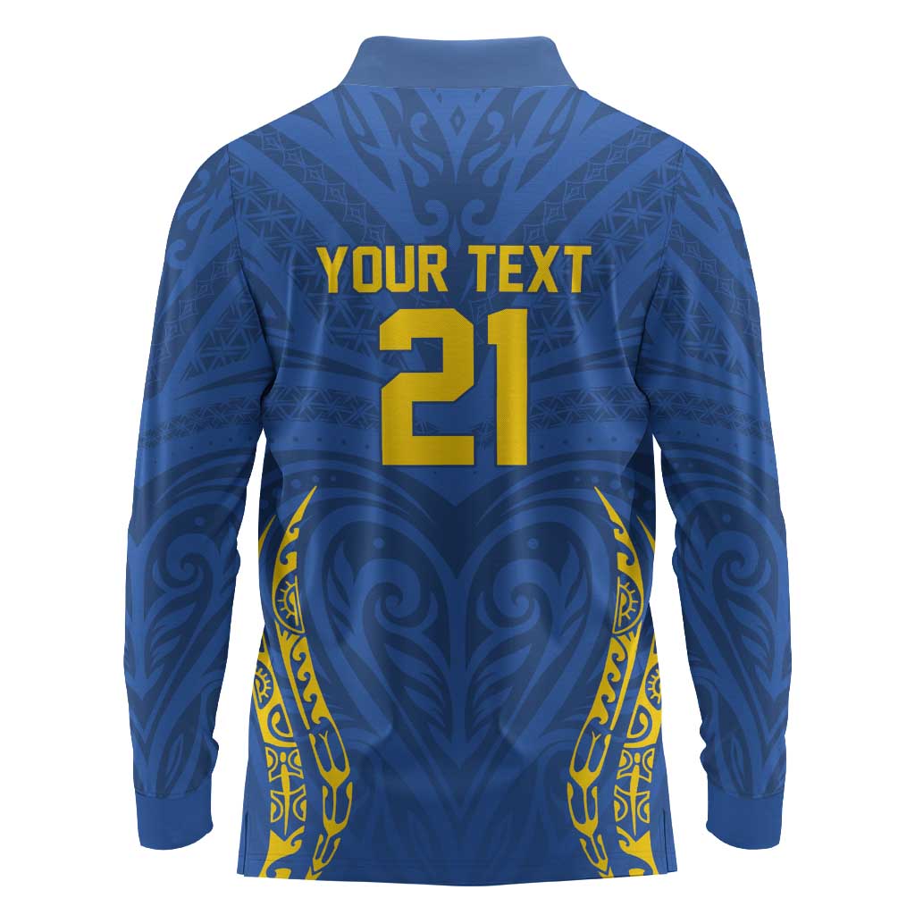 Custom Oceania Football Solomon Kings Long Sleeve Polo Shirt Polynesian Tribal Pattern LT9 - Polynesian Pride