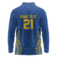 Custom Oceania Football Solomon Kings Long Sleeve Polo Shirt Polynesian Tribal Pattern LT9 - Polynesian Pride