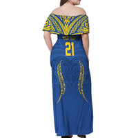 Custom Oceania Football Solomon Kings Off Shoulder Maxi Dress Polynesian Tribal Pattern LT9 - Polynesian Pride