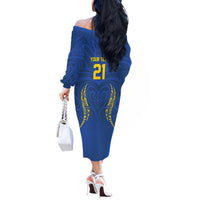 Custom Oceania Football Solomon Kings Off The Shoulder Long Sleeve Dress Polynesian Tribal Pattern LT9 - Polynesian Pride