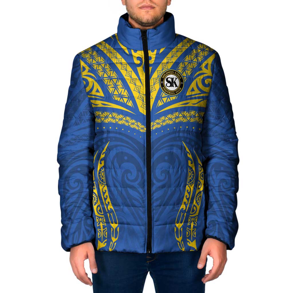 Custom Oceania Football Solomon Kings Padded Jacket Polynesian Tribal Pattern