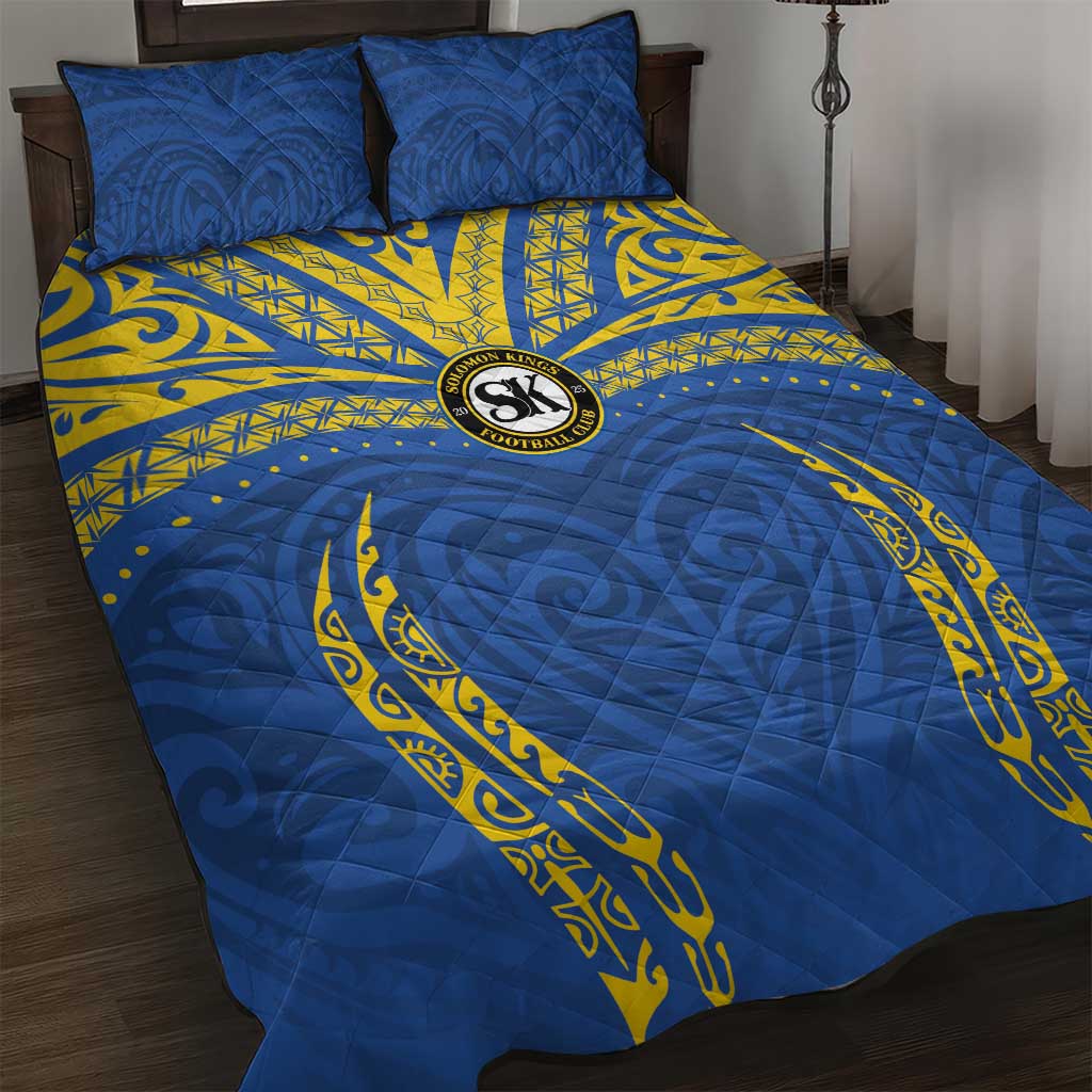 Oceania Football Solomon Kings Quilt Bed Set Polynesian Tribal Pattern LT9 Blue - Polynesian Pride