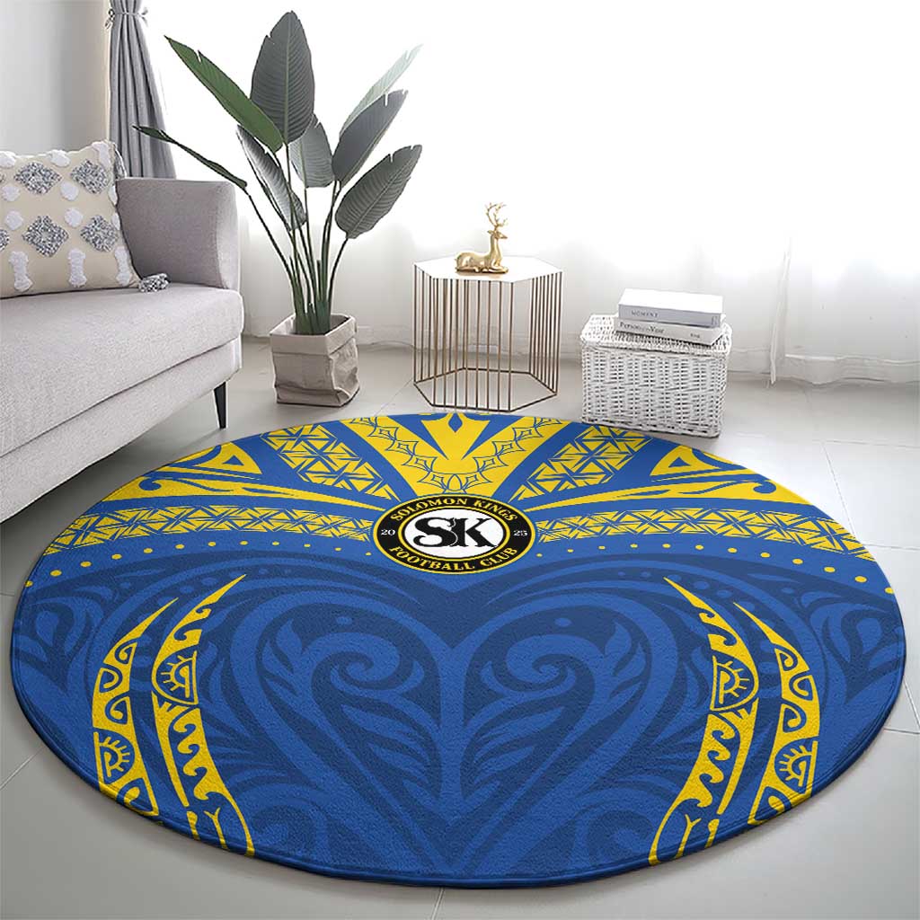 Oceania Football Solomon Kings Round Carpet Polynesian Tribal Pattern LT9 - Polynesian Pride