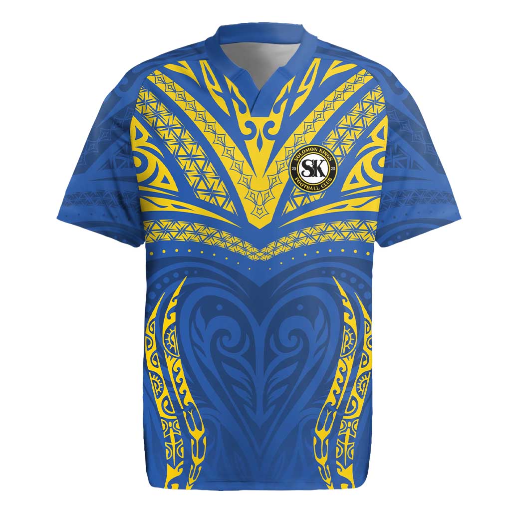 Custom Oceania Football Solomon Kings Rugby Jersey Polynesian Tribal Pattern LT9 Blue - Polynesian Pride