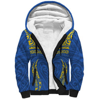 Custom Oceania Football Solomon Kings Sherpa Hoodie Polynesian Tribal Pattern LT9 Unisex Blue - Polynesian Pride