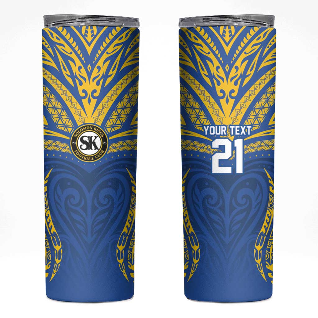 Custom Oceania Football Solomon Kings Skinny Tumbler Polynesian Tribal Pattern