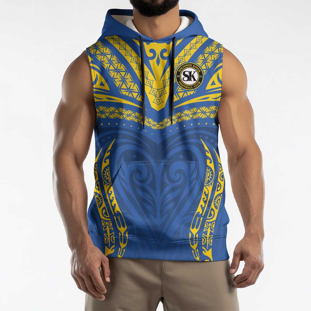 Custom Oceania Football Solomon Kings Sleeveless Hoodie Polynesian Tribal Pattern LT9 - Polynesian Pride