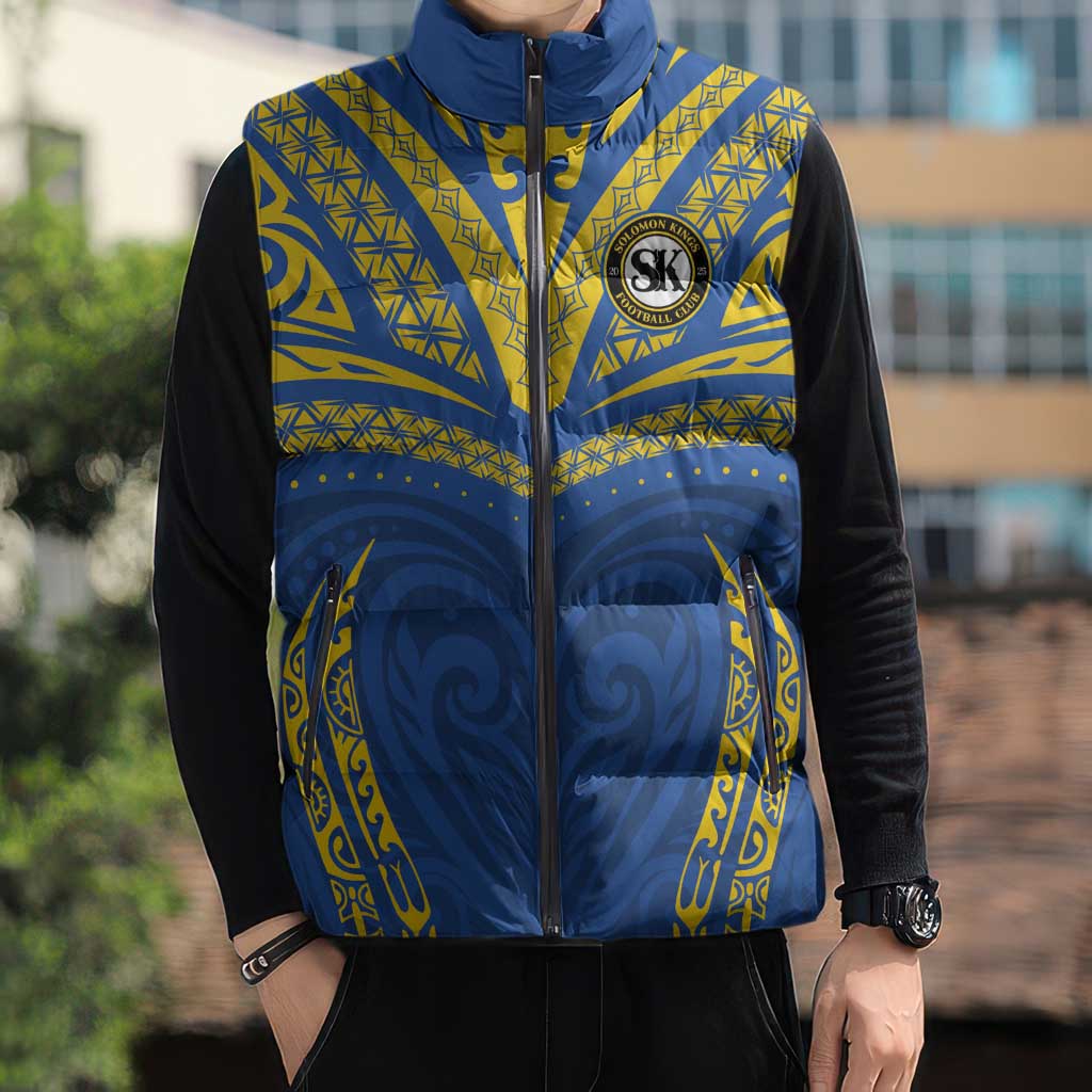 Custom Oceania Football Solomon Kings Sleeveless Puffer Jacket Polynesian Tribal Pattern LT9 - Polynesian Pride