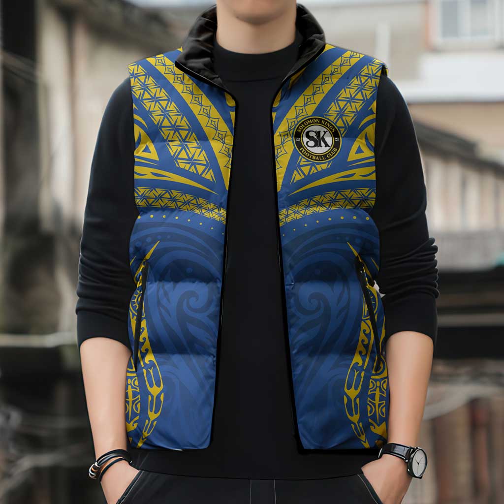 Custom Oceania Football Solomon Kings Sleeveless Puffer Jacket Polynesian Tribal Pattern LT9 - Polynesian Pride
