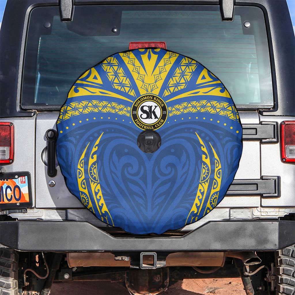Oceania Football Solomon Kings Spare Tire Cover Polynesian Tribal Pattern LT9 Blue - Polynesian Pride