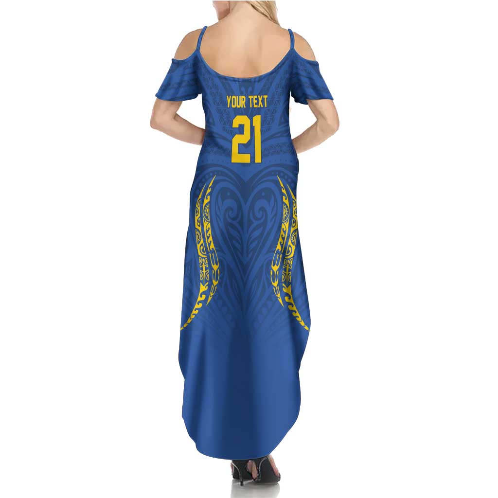 Custom Oceania Football Solomon Kings Summer Maxi Dress Polynesian Tribal Pattern LT9 - Polynesian Pride