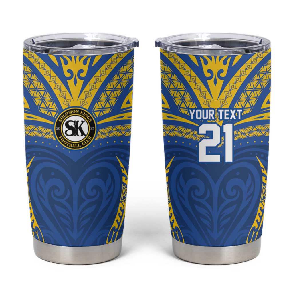 Custom Oceania Football Solomon Kings Tumbler Cup Polynesian Tribal Pattern
