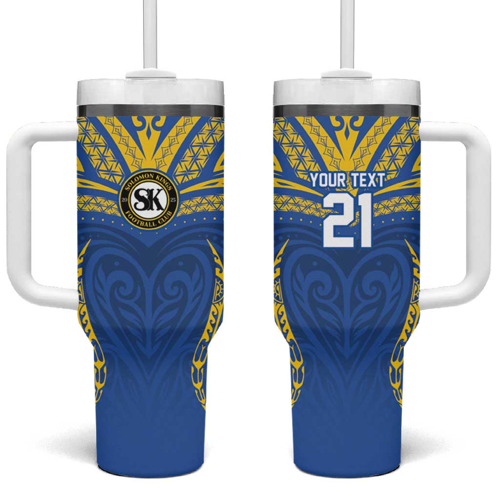 Custom Oceania Football Solomon Kings Tumbler With Handle Polynesian Tribal Pattern