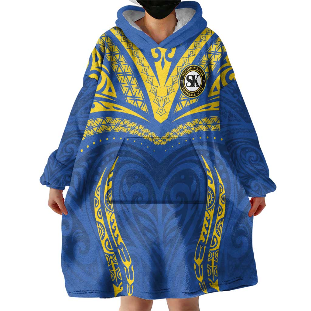 Custom Oceania Football Solomon Kings Wearable Blanket Hoodie Polynesian Tribal Pattern LT9 - Polynesian Pride
