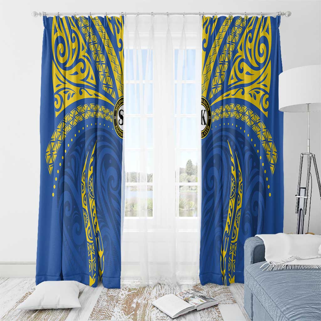 Oceania Football Solomon Kings Window Curtain Polynesian Tribal Pattern LT9 - Polynesian Pride