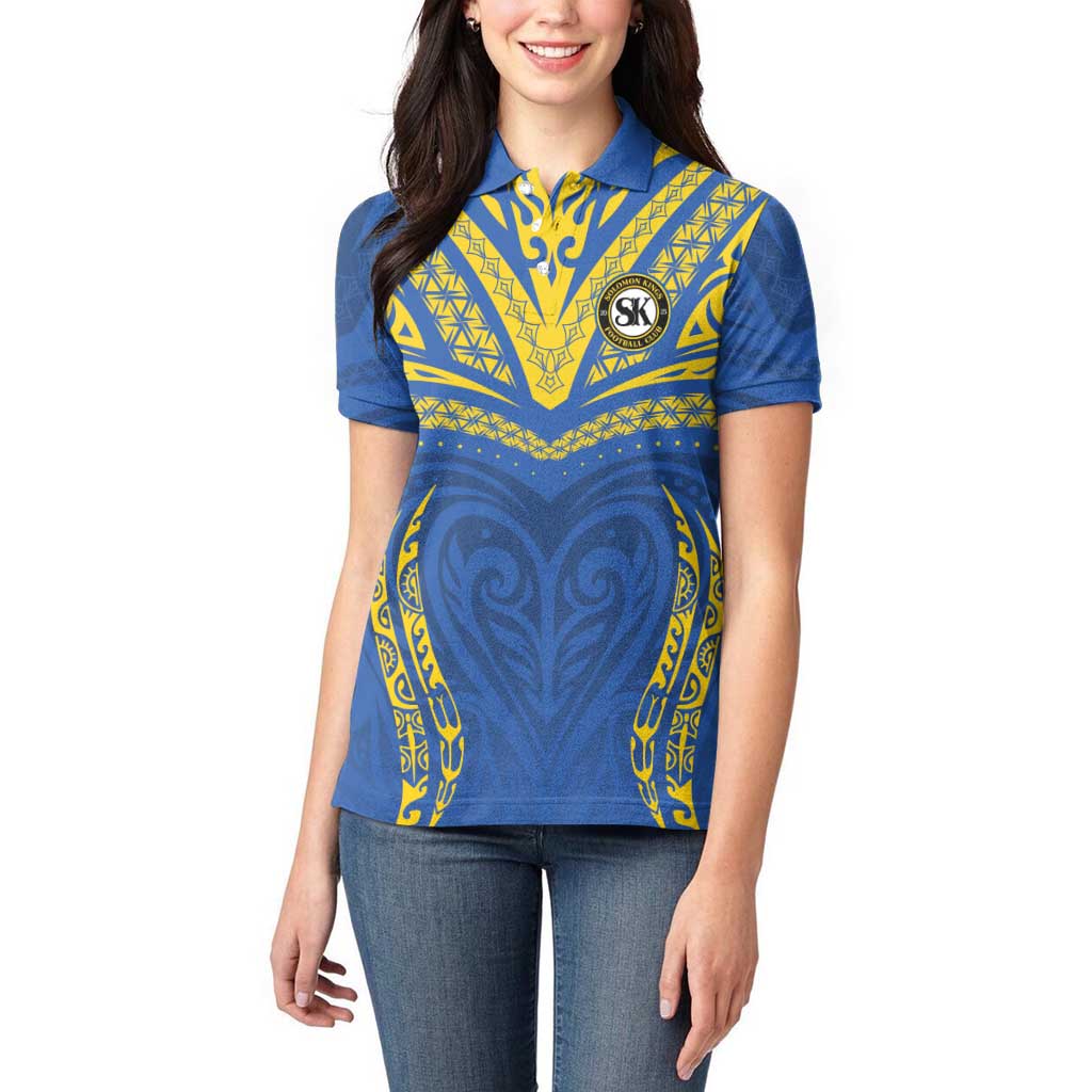 Custom Oceania Football Solomon Kings Women Polo Shirt Polynesian Tribal Pattern LT9 - Polynesian Pride