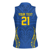 Custom Oceania Football Solomon Kings Women Sleeveless Polo Shirt Polynesian Tribal Pattern LT9 - Polynesian Pride
