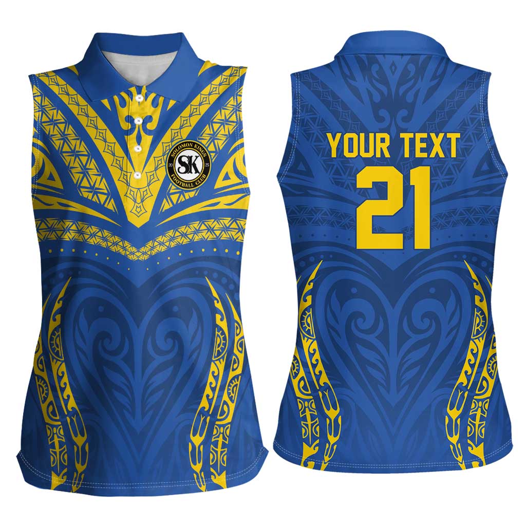 Custom Oceania Football Solomon Kings Women Sleeveless Polo Shirt Polynesian Tribal Pattern LT9 - Polynesian Pride