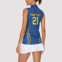 Custom Oceania Football Solomon Kings Women Sleeveless Polo Shirt Polynesian Tribal Pattern LT9 - Polynesian Pride