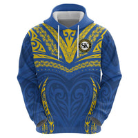 Custom Oceania Football Solomon Kings Zip Hoodie Polynesian Tribal Pattern LT9 - Polynesian Pride